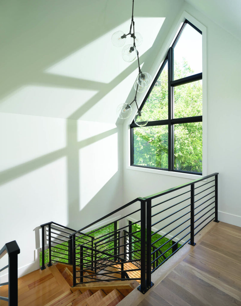 Stairwell With Specialty Shaped Windows Created With Andersen 400 Series Window